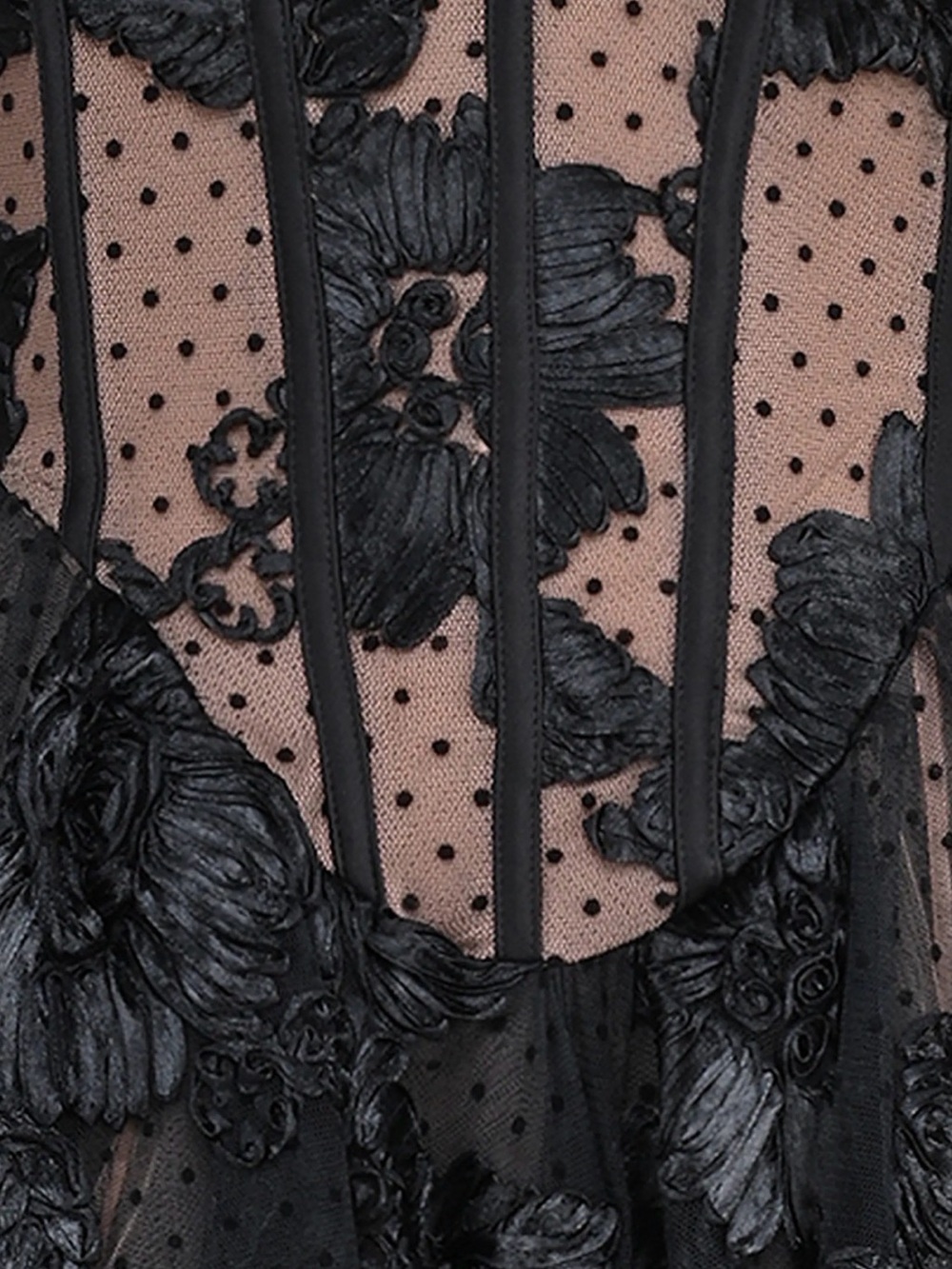 House of CB Sianna Black Embroidered Tulle Corset Midi Dress NWT Size Small - Picture 11 of 11